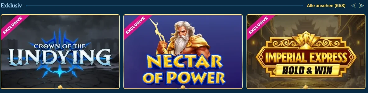 Exklusive Slots bei Aquaspins: Crown of the Undying, Nectar of Power, Imperial Express