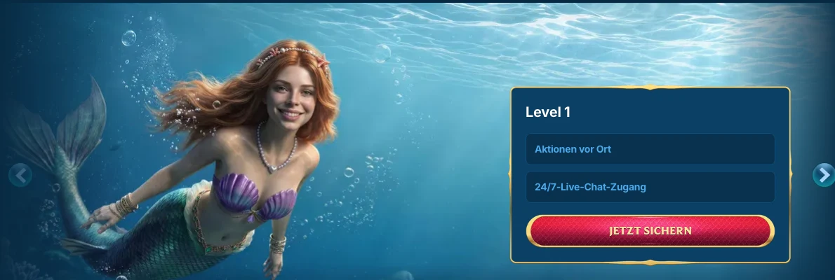 Aquaspins VIP-Programm Level 1 mit Vorteilen: Aktionen vor Ort, 24/7-Live-Chat-Zugang